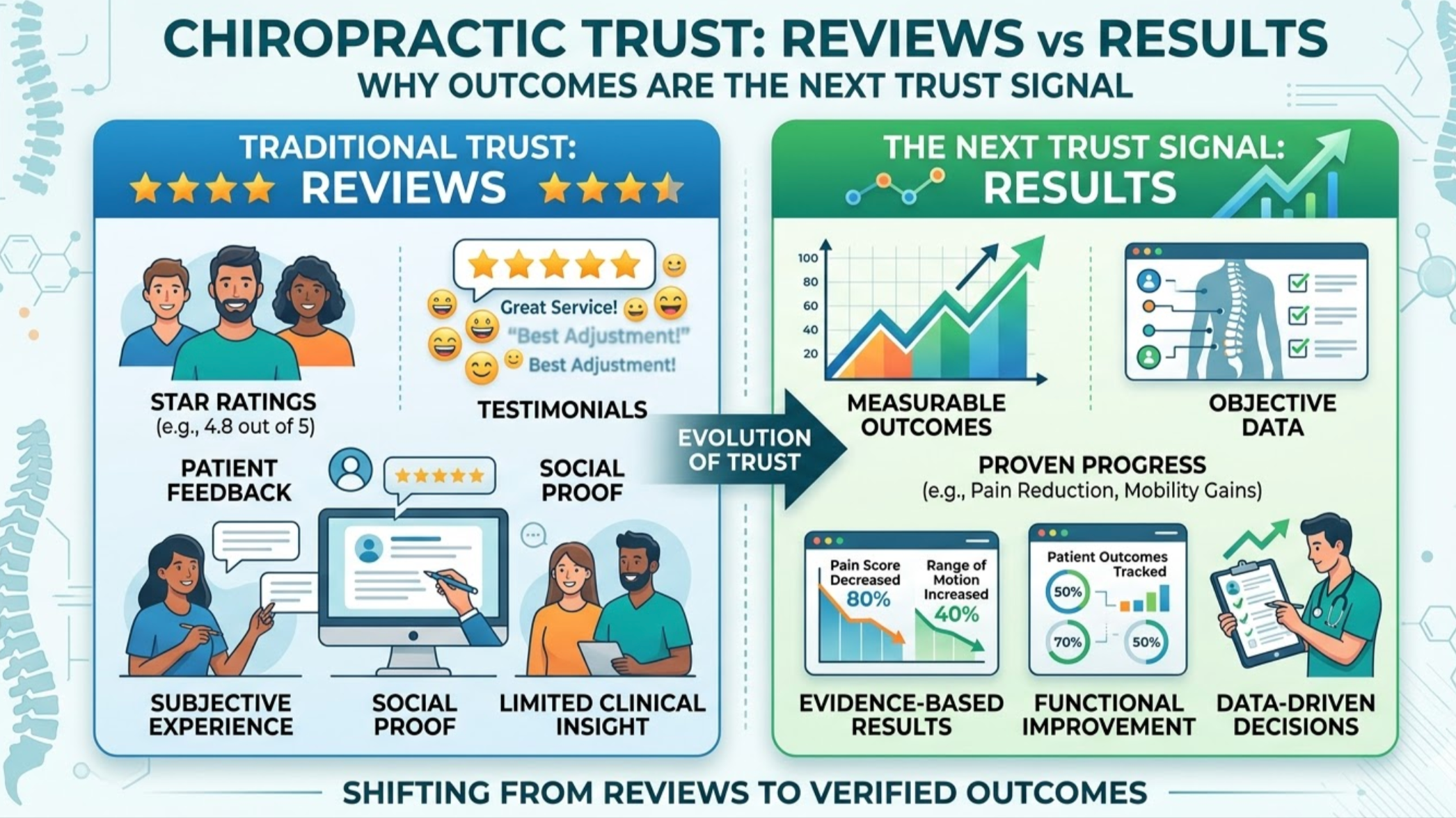 Reviews vs Results for Chiropractors: Why Outcomes Are the Next Trust Signal